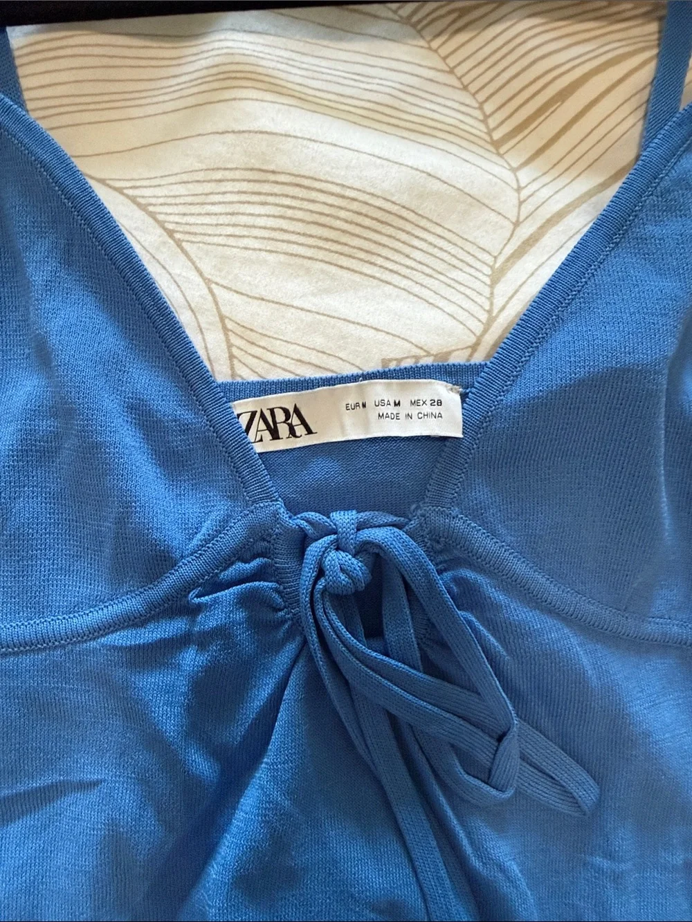 Zara Royal Blue Tie-Front Slip Dress
